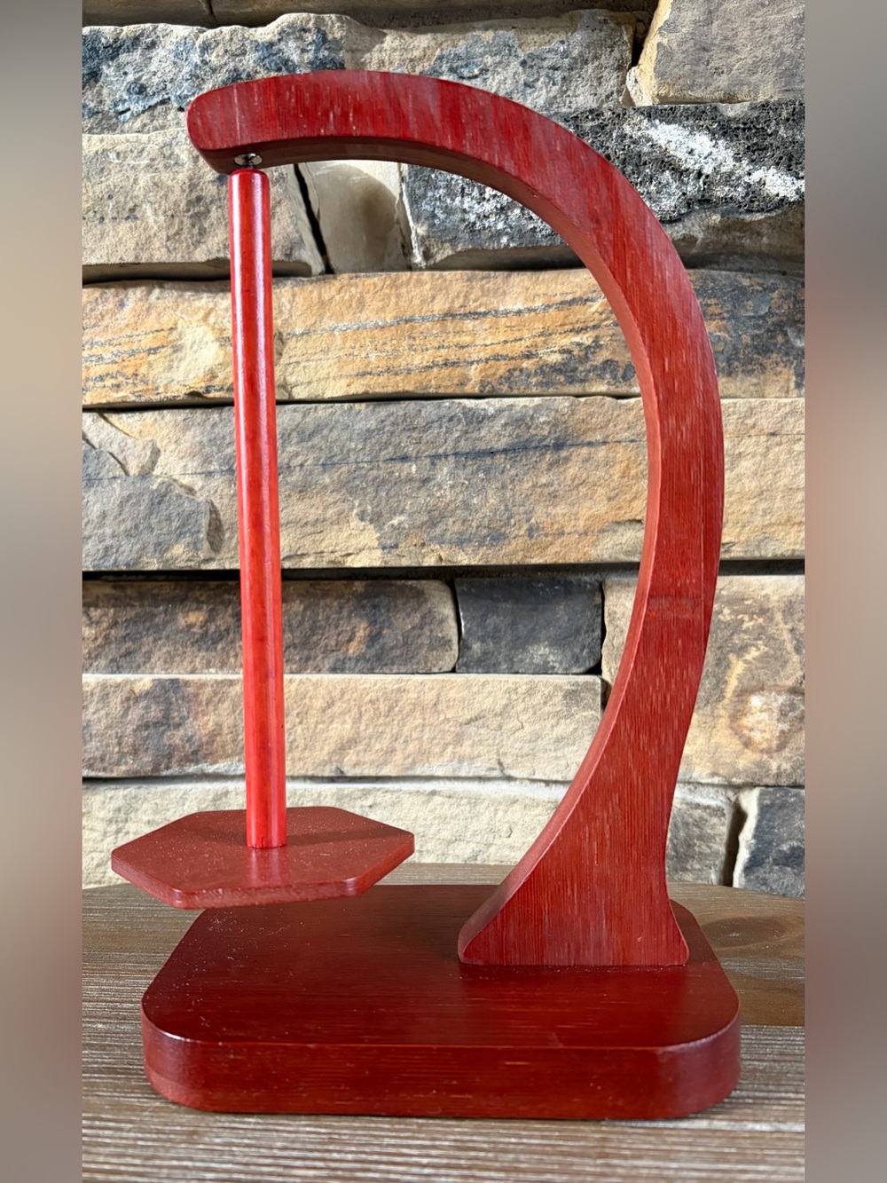 Wooden magnetic yarn holder